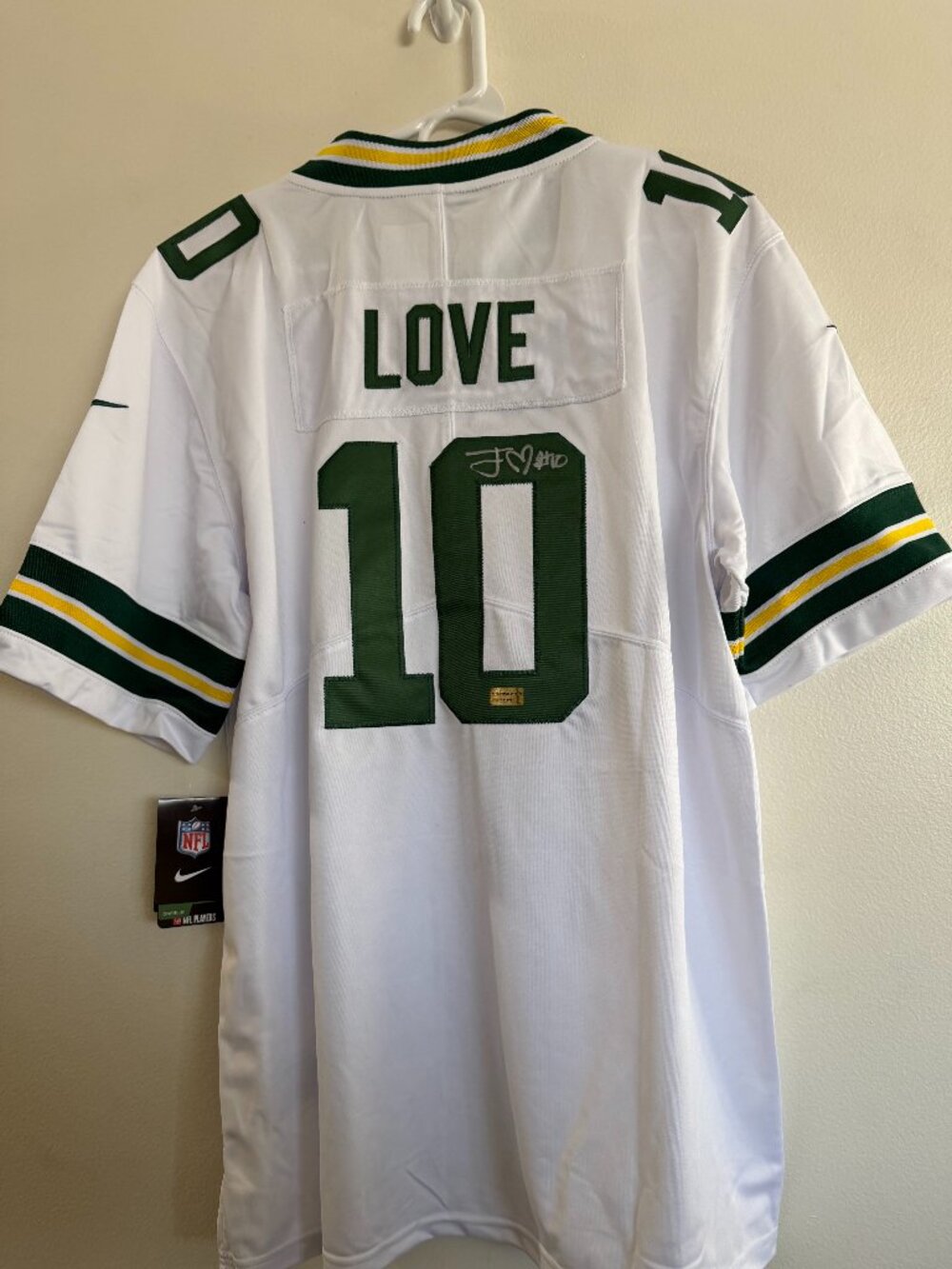 JORDAN LOVE SIGNED GREEN BAY PACKERS QB AUTOGRAPHED NIKE JERSEY W/COA Large 21-1